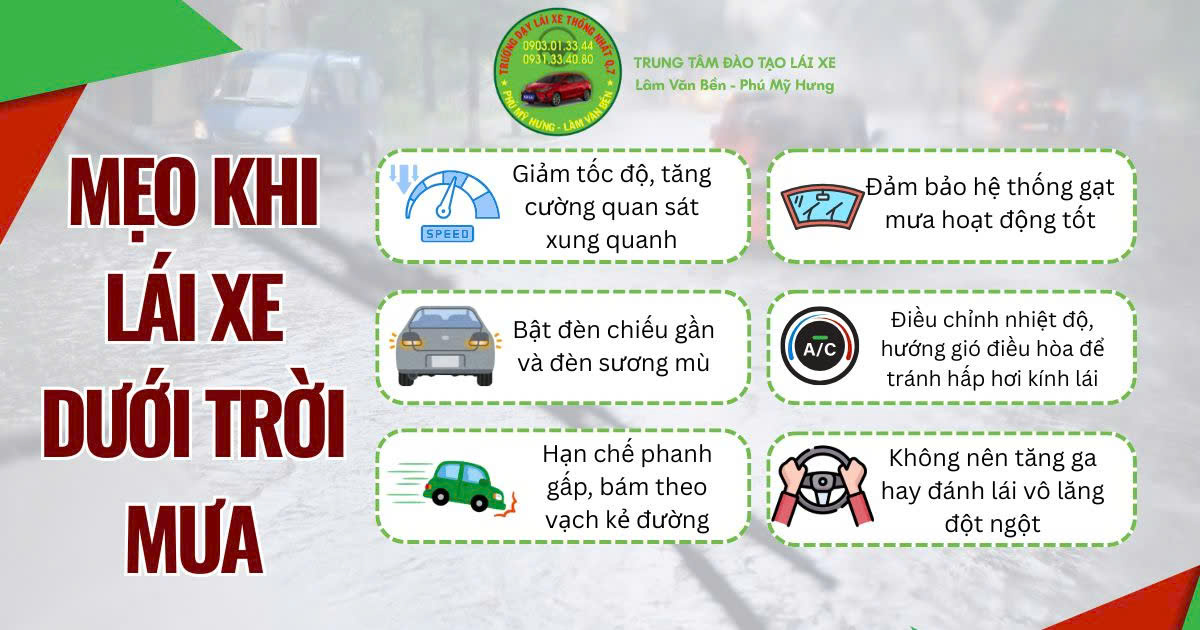 ⚠️ CẨM NANG BỎ TÚI: LÁI XE AN TOÀN TRONG MÙA MƯA BÃO