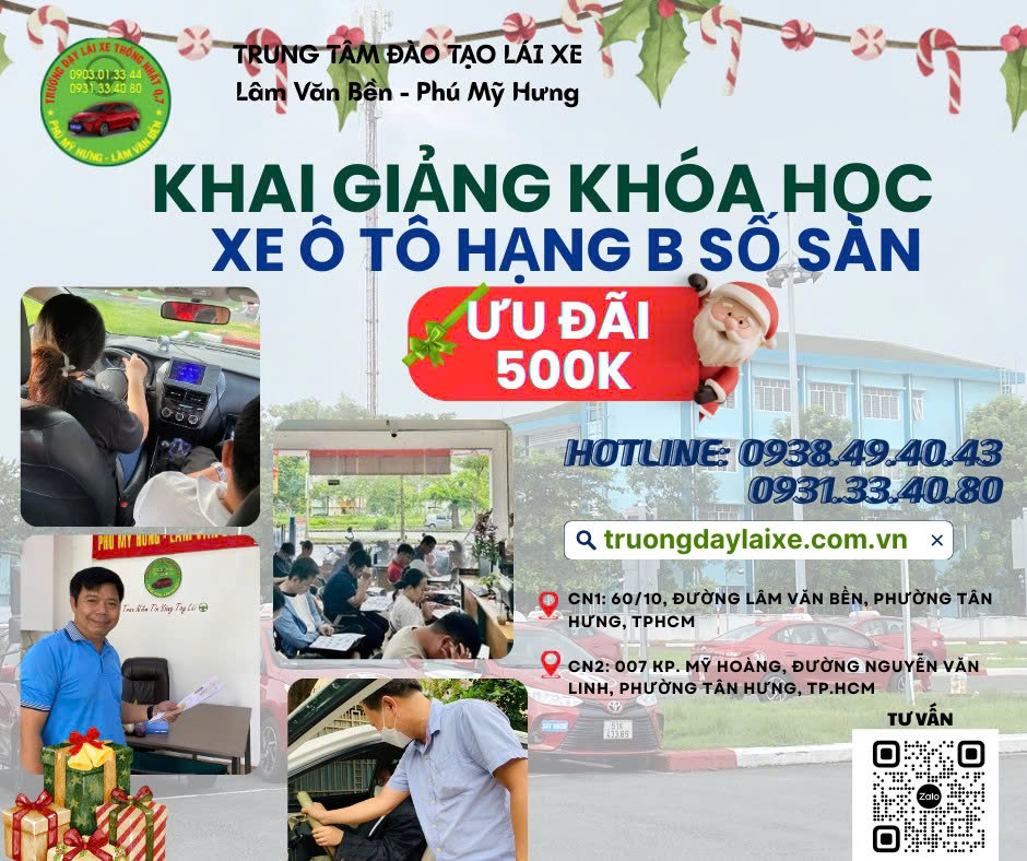 🌟 KHAI GIẢNG KHÓA HỌC LÁI XE Ô TÔ SỐ SÀN HẠNG B THÁNG 12/2025 🌟