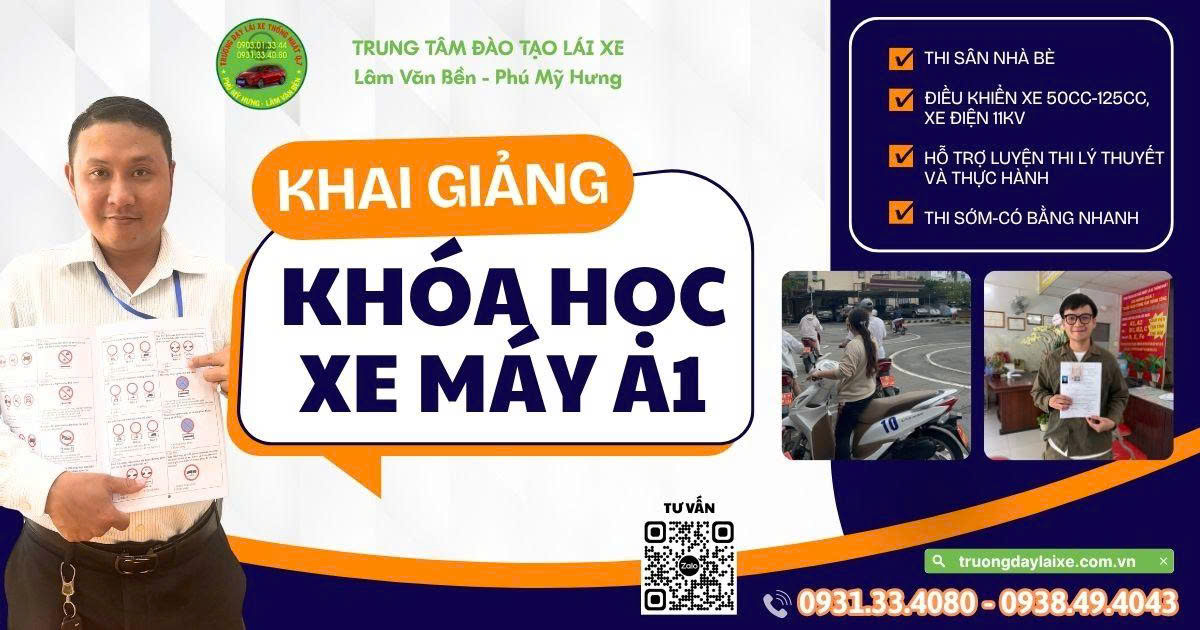 👉 KHÓA HỌC XE MÁY HẠNG A1 - CHỈ CÒN VÀI SUẤT THI THÁNG 5/2026 👈