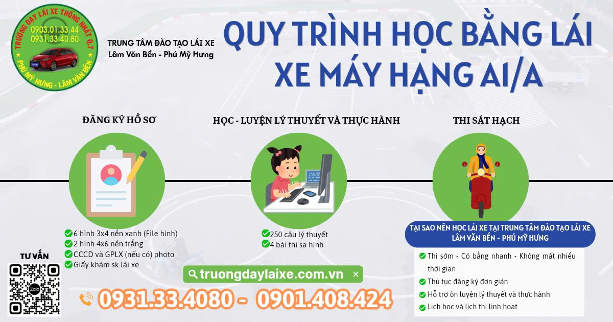 TỔNG HỢP QUY TRÌNH HỌC BẰNG LÁI A1/A - NHANH CHÓNG & TIẾT KIỆM 🚩